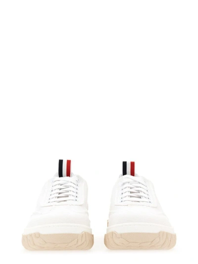 Shop Thom Browne Cotton Canvas Sneaker In White