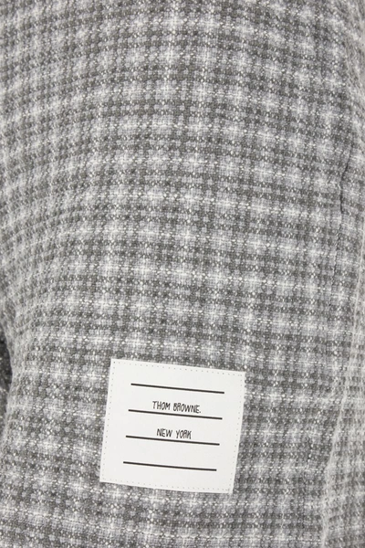 Shop Thom Browne Tweed Cotton Shorts In Grey