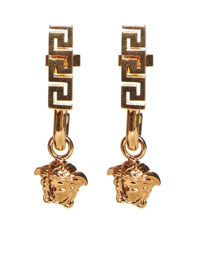 Shop Versace Earrings In Gold