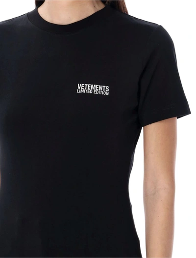 Shop Vetements Embroidered Logo T-shirt In Black