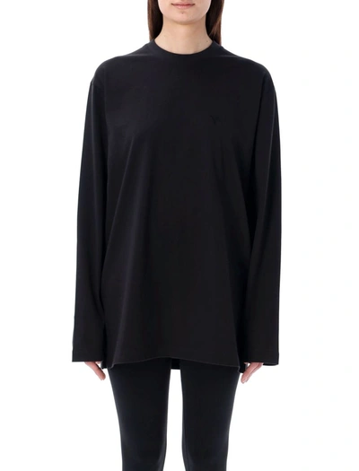 Shop Y-3 Adidas Long Sleeves Logo T-shirt In Black