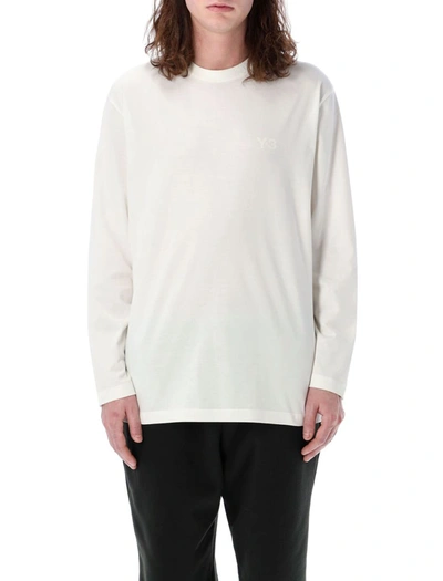 Shop Y-3 Adidas Long Sleeves Logo T-shirt In White