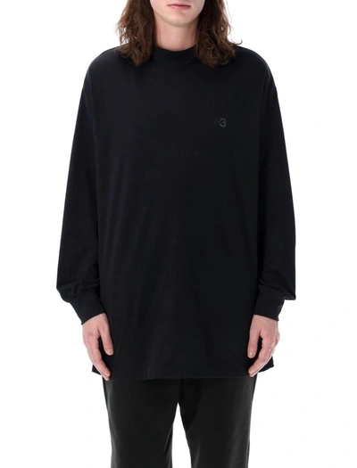 Shop Y-3 Adidas Mock Neck Long Sleeves T-shirt In Black