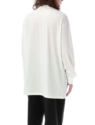 Shop Y-3 Adidas Mock Neck Long Sleeves T-shirt In White