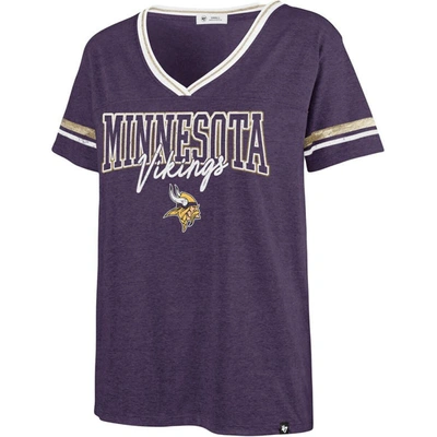 Shop 47 ' Heathered Purple Minnesota Vikings Hollow Bling Piper Luxe V-neck T-shirt In Heather Purple