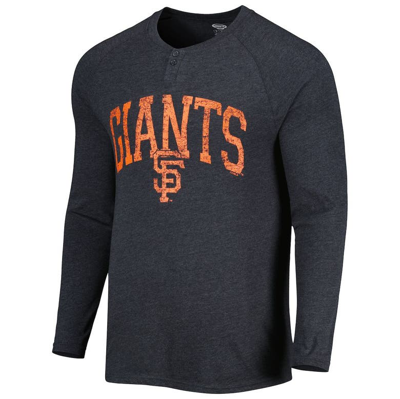 Shop Concepts Sport Black San Francisco Giants Inertia Raglan Long Sleeve Henley T-shirt
