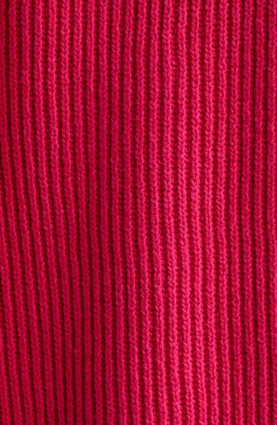 Shop Jil Sander Structured Cotton & Wool Blend V-neck Sweater In Dragon Fruit