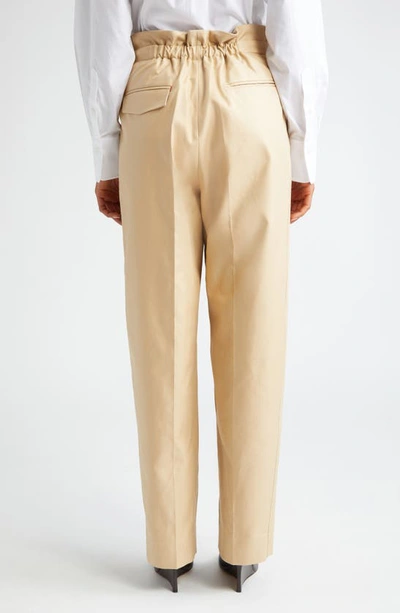 Shop Victoria Beckham Pleated Paperbag Waist Utility Pants In Honey
