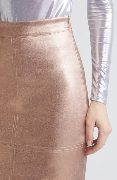 Nikki Lund Iggy Metallic Maxi Skirt In Rosegold