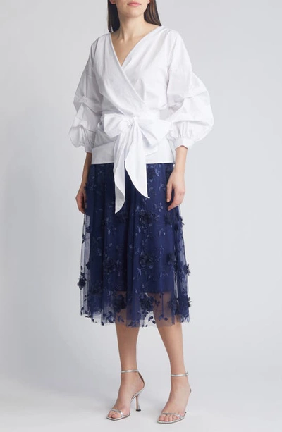 Shop Nikki Lund Anna Tie Waist Wrap Top In White