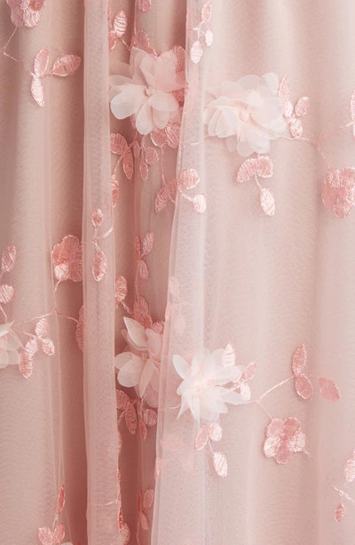 Nikki Lund Audra Floral Appliqué Chiffon Maxi Skirt In Pink