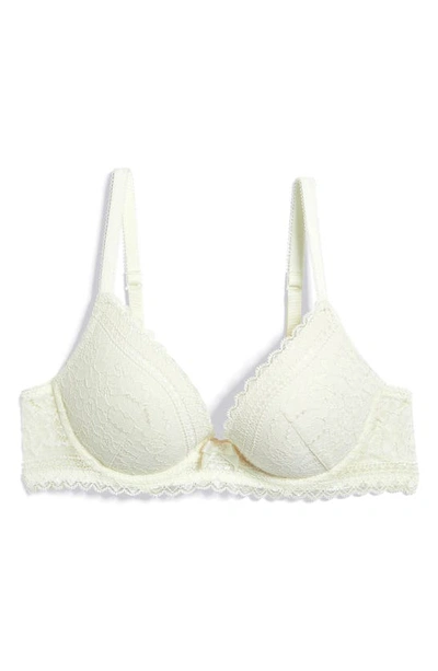 Etam Panama Underwire Plunge Push-up Bra In Ecru