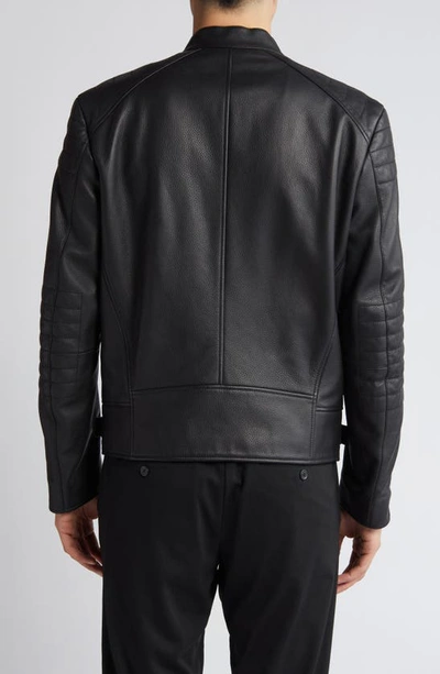 Shop Hugo Boss Boss Lewis Leather Jacket In Black