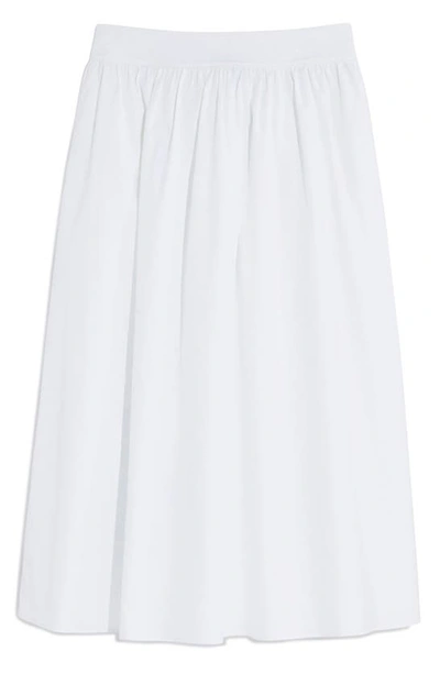 Shop Vineyard Vines Cotton Stretch Poplin Midi Skirt In White Cap
