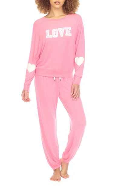 Shop Honeydew Intimates Star Seeker Brushed Jersey Pajamas In Love Hearts