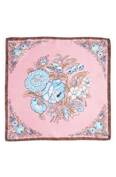 Shop Edward Armah Mandala Silk Pocket Square In Pink