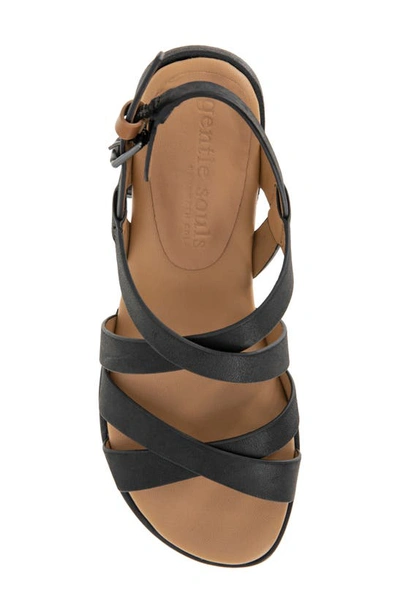 Gentle Souls By Kenneth Cole Helen Slingback Sandal In Black Leather