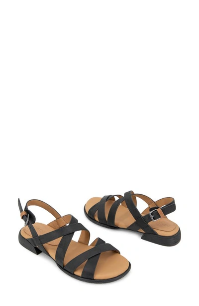 Gentle Souls By Kenneth Cole Helen Slingback Sandal In Black Leather