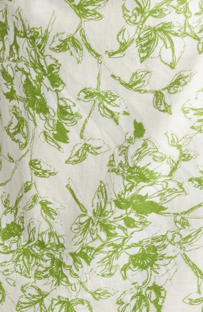 Shop Adelyn Rae Dina Floral Organic Linen Blend Wrap Dress In Lime Green