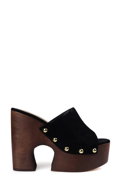 Zigi Atlas Platform Slide Sandal In Black Suede