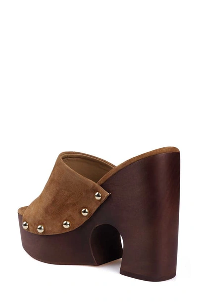 Zigi Atlas Platform Slide Sandal In Tan Suede