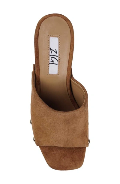 Zigi Atlas Platform Slide Sandal In Tan Suede