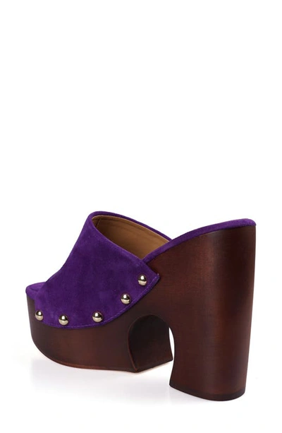 Zigi Atlas Platform Slide Sandal In Purple Suede