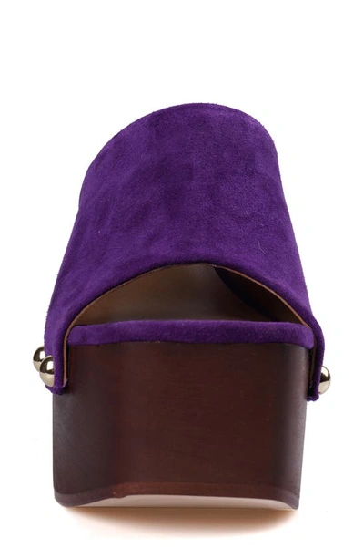 Zigi Atlas Platform Slide Sandal In Purple Suede
