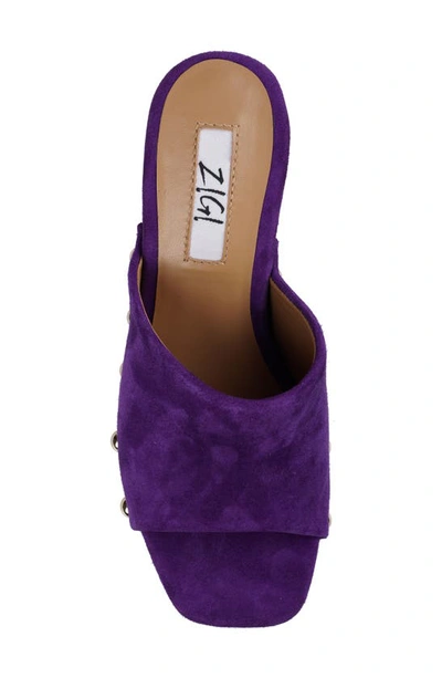 Zigi Atlas Platform Slide Sandal In Purple Suede