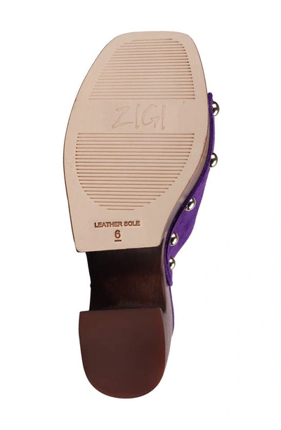 Zigi Atlas Platform Slide Sandal In Purple Suede