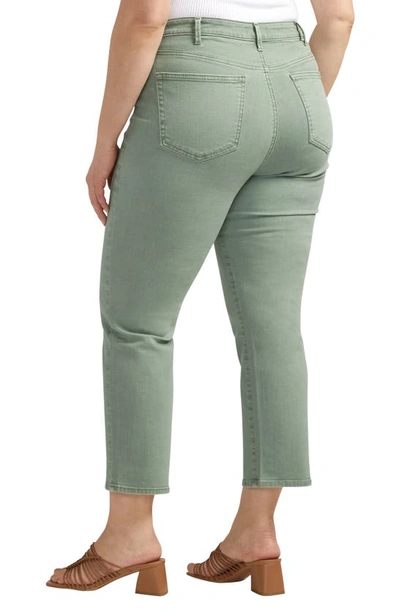 Shop Silver Jeans Co. Isbister Garment Dyed High Waist Straight Leg Jeans In Sage