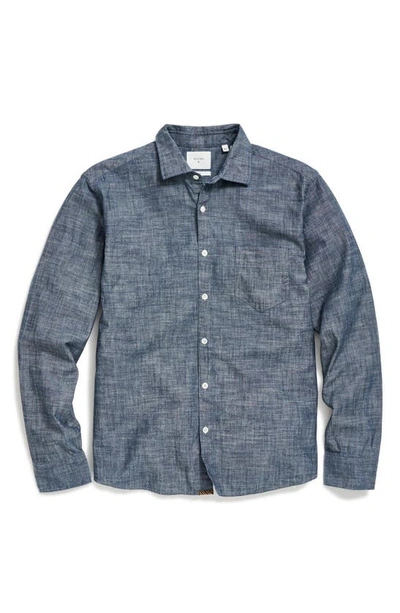 Shop Billy Reid Pickwick Organic Cotton Chambray Button-up Shirt In Indigo