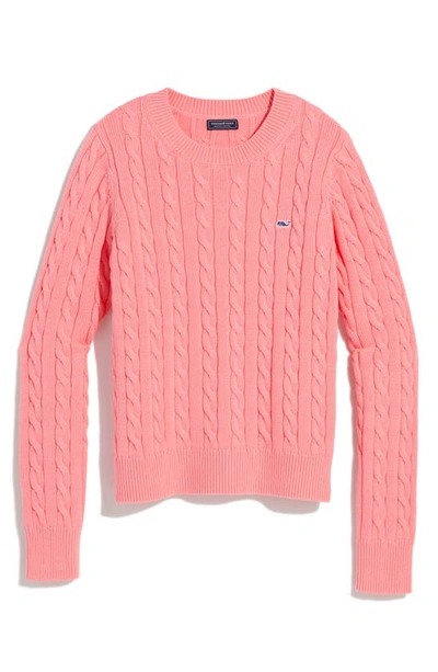 Shop Vineyard Vines Cable Stitch Cotton Sweater In Cayman