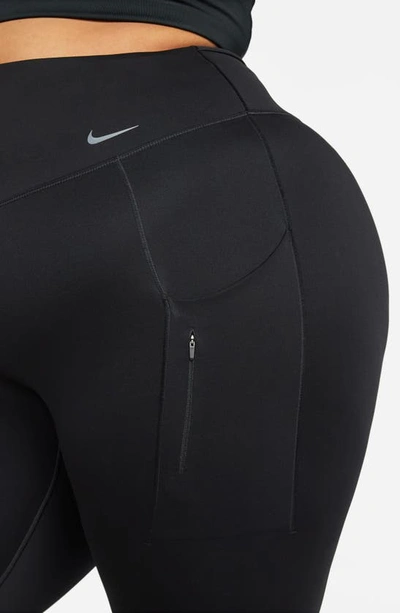 Shop Nike Go Firm Support High Waist 7/8 Pocket Leggings In Black/ Black