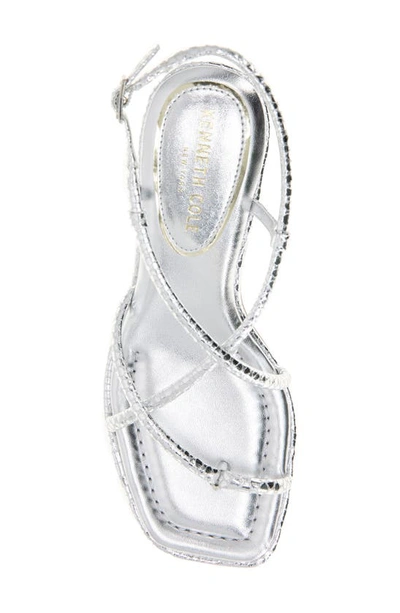 Shop Kenneth Cole New York Ginger Strappy Sandal In Silver Snake