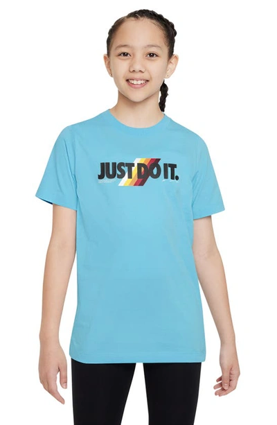 Shop Nike Kids' Sportswear Just Do It Graphic T-shirt In Aquarius Blue