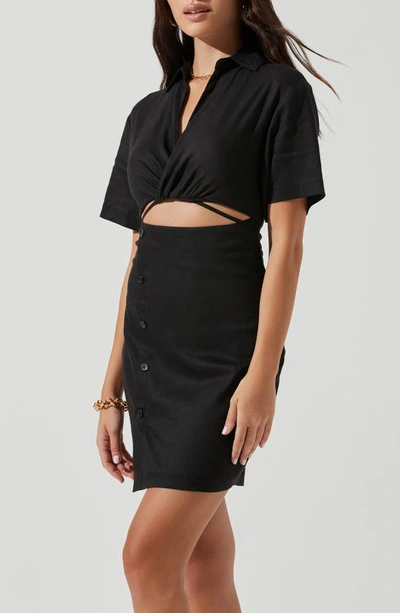 Shop Astr Fresca Cutout Body-con Dress In Black