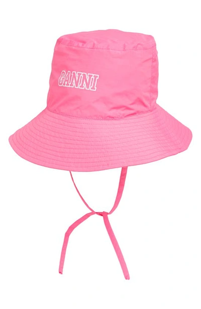 Shop Ganni Recycled Bucket Hat In Sugar Plum