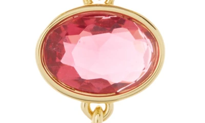 Shop Covet Stone Linear Drop Earrings In Pink
