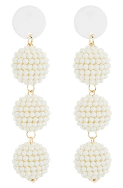 Shop Tasha Ball Drop Earrings In Ivory