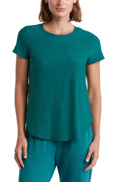 Shop Beyond Yoga On The Down Low T-shirt In Lunar Teal Heather
