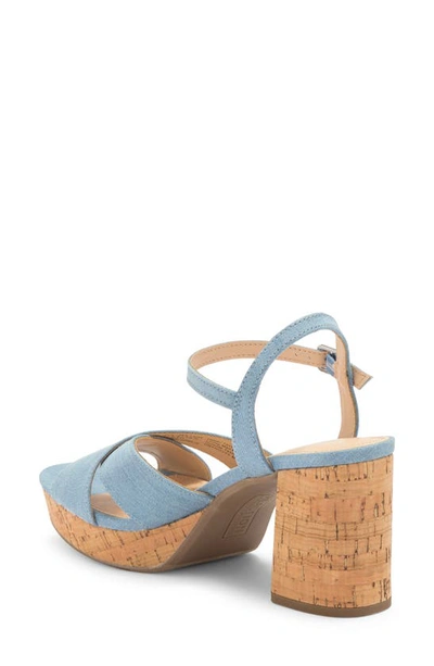 Kenneth Cole Reaction Women's Reeva Platform Heeled Dress Sandals In Denim Fabric