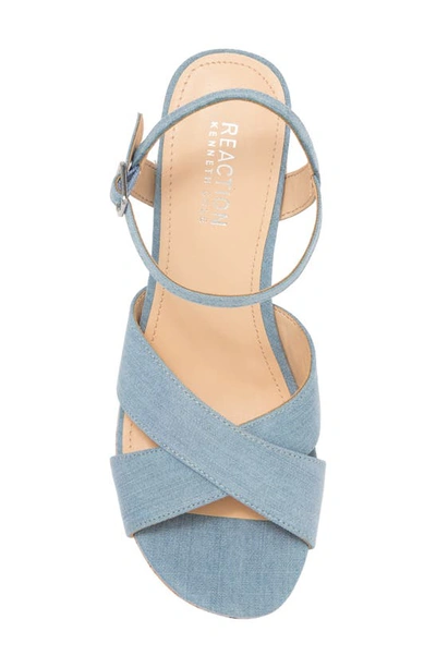 Kenneth Cole Reaction Women's Reeva Platform Heeled Dress Sandals In Denim Fabric
