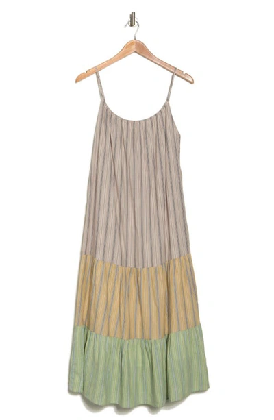 Shop Stitchdrop Cool Beans Tiered Cotton Dress In Grass