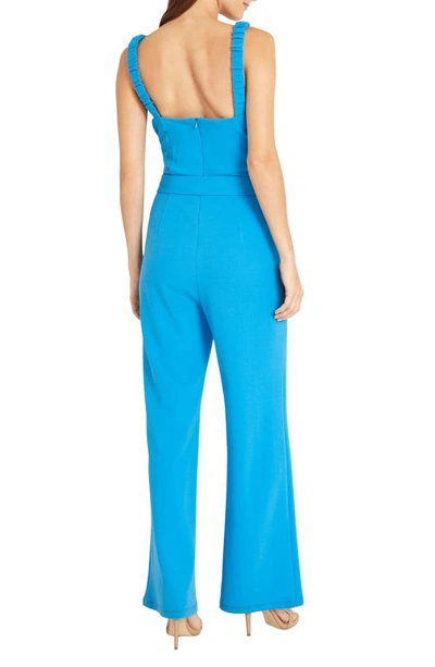Shop Donna Morgan For Maggy Square Neck Jumpsuit In Brilliant Blue