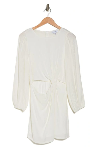 Shop Lucy Paris Pilar Cutout Long Sleeve Dress In Cream