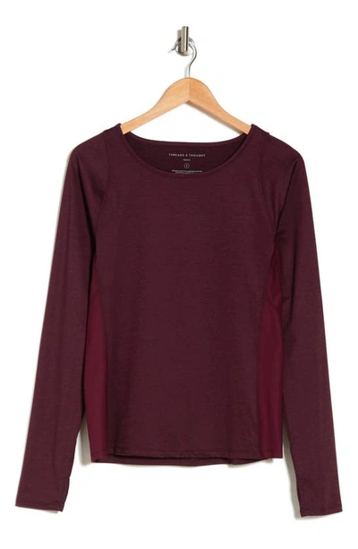 Shop Threads 4 Thought Steffie Long Sleeve Baselayer T-shirt In Heather Royal Burgundy