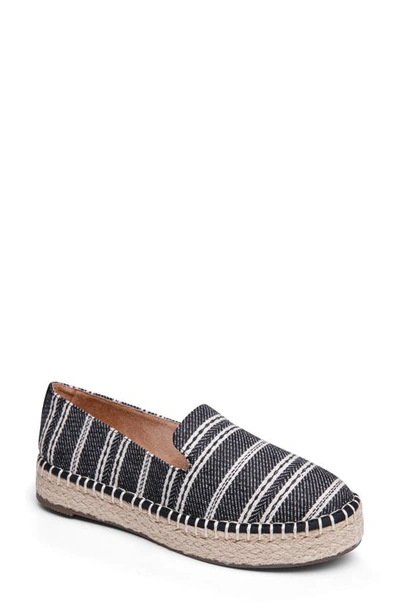 Shop Me Too Carden Embroidered Espardrille In Natural Demin Stripe