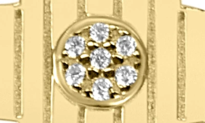 Shop Liza Schwartz Cz Pave Pillar Pendant Necklace In Gold