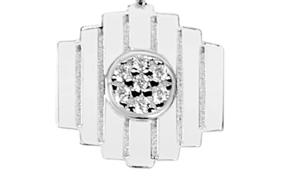 Shop Liza Schwartz Cz Pave Pillar Pendant Necklace In Silver